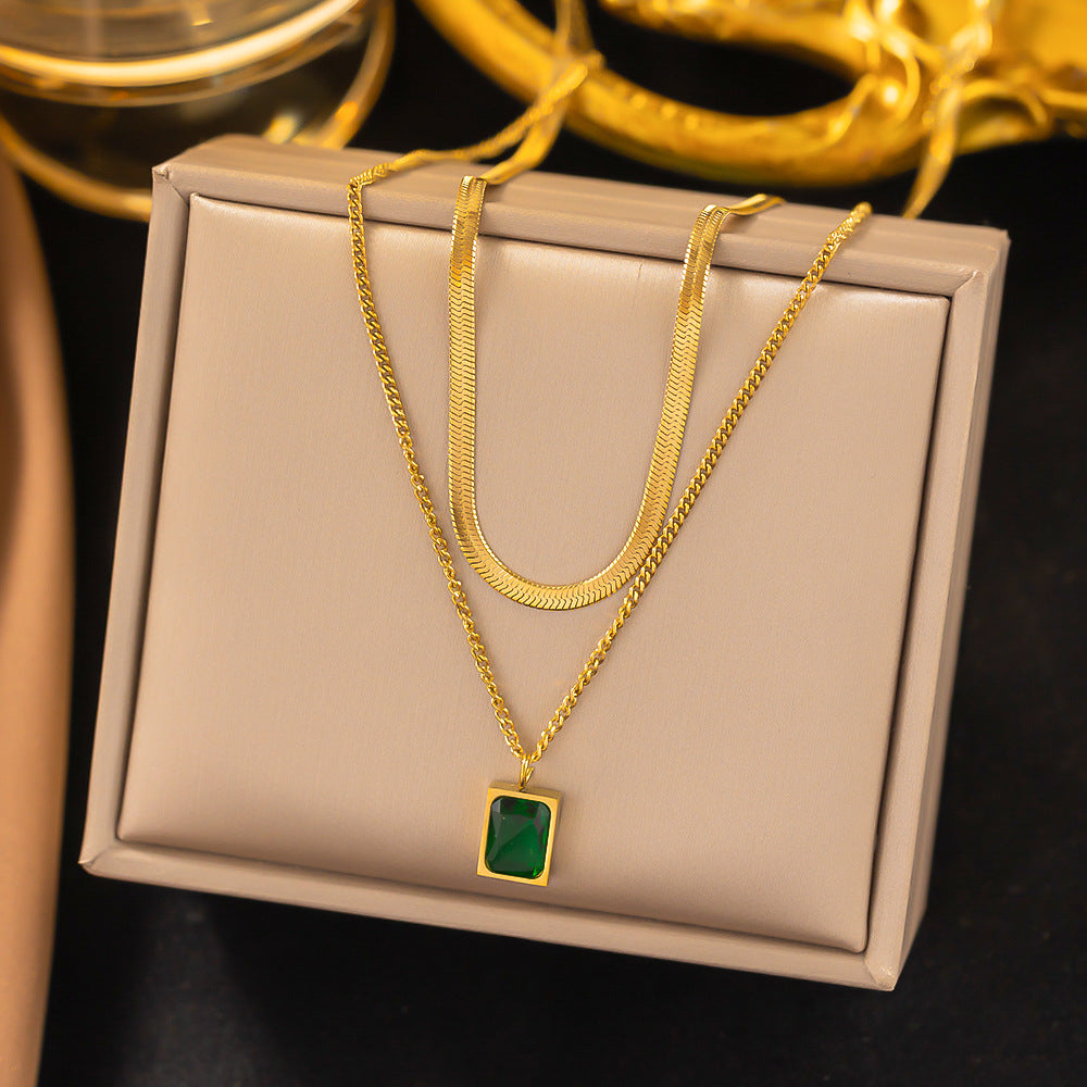 Rectangle Layered Necklace