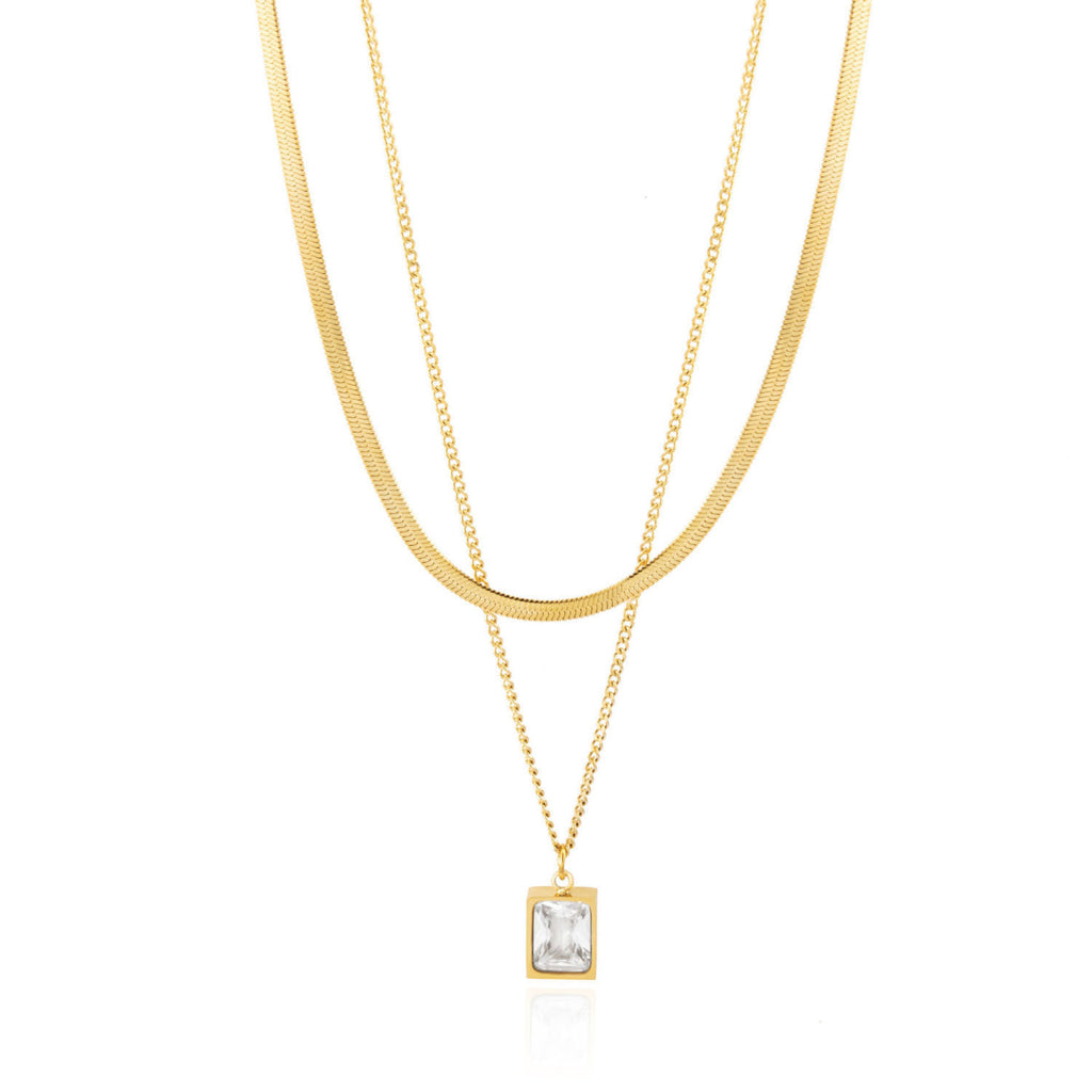 Rectangle Layered Necklace