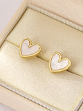 Ivory Heart Studs