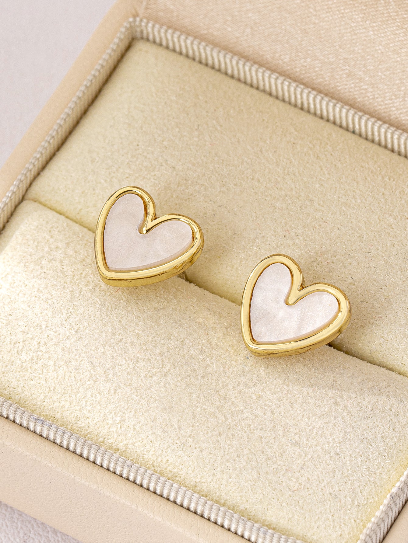 Ivory Heart Studs