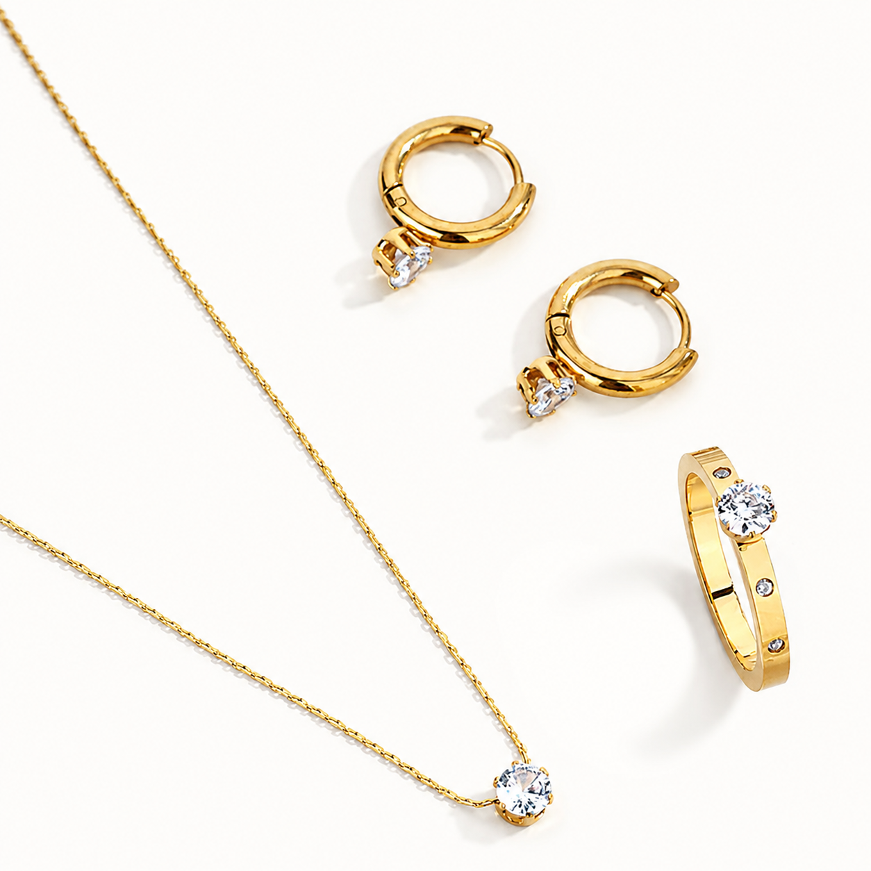 Waterproof Pendant Set with Ring & Earrings